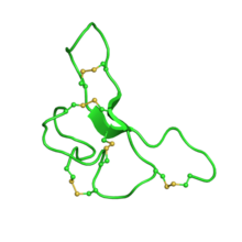 NMR structure family of Agouti Signalling Protein, C-terminal knotting domain. PDB entry 1y7k 1y7k.png