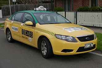 Ford Falcon, Black Cabs (peak service) 2008 Ford Falcon (FG) XT sedan, Black Cabs peak service taxi (2015-07-10) 01.jpg