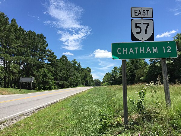 View east along SR 57 at SR 41 in Callands