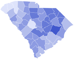 2020 South Carolina Democratic Presidential Primary election by county.svg