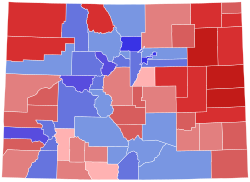 2022 Colorado gubernatorial election results map by county.svg