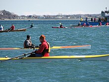 Rowers await the start at the 32nd Annual Snow Row in Hull, Massachusetts. 32nd Annual Snow Row, Hull, MA.jpg