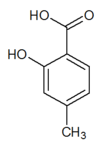 Struktur kimia dari 4-methylSalicylilc asam.