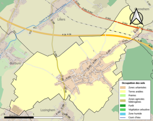 Kolorowa mapa przedstawiająca użytkowanie gruntów.