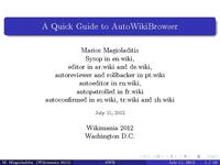 A Quick Guide to AutoWikiBrowser