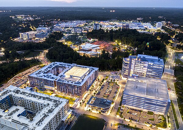 Aerial view of Downtown Columbia