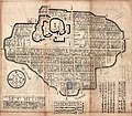 Aizu-Wakamatsu castle map in the mid of 17th century (会津若松城の加藤家入若期城内図)