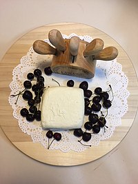 Akkawi cheese served with cherries Akawi Cheese.jpg