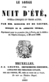 English: Ambroise Thomas - Le Songe d'une nuit d'été - title page of the libretto, Bruxelles 1850