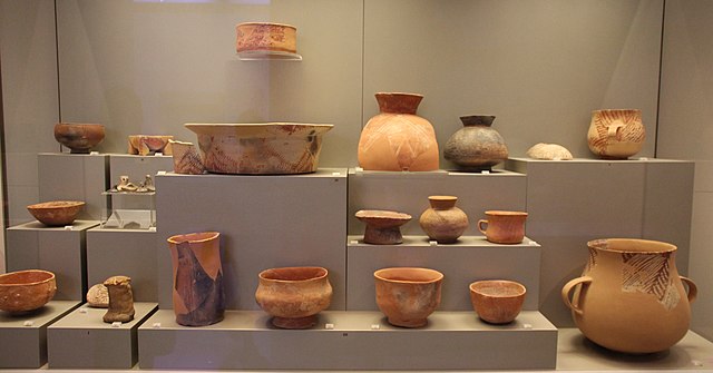 Ancient Greek Early and Middle Neolithic pottery 6500–5300 BC. National Museum of Archaeology, Athens