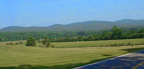 Panorama of the hills and mountains of Leeds, Alabama