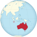 Location map of Christmas Island.