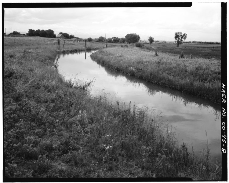 File:BURLINGTON DITCH Flowing in fields in the vicinity of East 120th Avenue and Bromley Lane, near its proposed intersection with the E-470 roadway - Burlington Ditch, South Platte HAER COLO,1-BRIG.V,3-8.tif