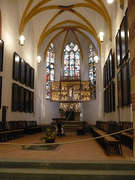 Bach's grave in the floor of the altar in the Thomaskirche