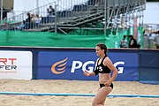 Deutsch: Beachhandball Europameisterschaften 2019 (Beach handball Euro); Tag 3: 4. Juli 2019 – Frauen, Platzierungsrunde Gruppe III, Schweiz-Nordmazedonien 2:0 (21:6, 23:20) English: Beach handball Euro; Day 3: 4 July 2019 – Women Consolation Round Group III – Switzerland-North Macedonia 2:0 (21:6, 23:20)