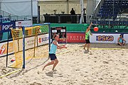 Deutsch: Beachhandball Europameisterschaften 2019 (Beach handball Euro); Tag 2: 3. Juli 2019 – Männer, Vorrunde Gruppe A, Spanien-Norwegen 1:2 (22:26, 28:22, 8:10) English: Beach handball Euro; Day 2: 3 July 2019 – Men Preliminary Round Group A - Spain-Norway 1:2 (22:26, 28:22, 8:10)