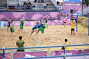 Deutsch: Beachhandball bei den Olympischen Jugendspielen 2018; Tag 6, 12. Oktober 2018; Jungen, Platzierungssspiel Ränge 5-6 – Thailand-Ungarn 0:2 English: Beach handball at the 2018 Summer Youth Olympics at 12 October 2018 – Boy's Placement Match 5-6 – Thailan-Hungary 0:2