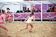 Deutsch: Beachhandball bei den Olympischen Jugendspielen 2018; Tag 6, 11. Oktober 2018; Mädchen, Platzierungsrunde - Mauritius-Türkei 0:2 English: Beach handball at the 2018 Summer Youth Olympics at 11 October 2018 – Girls Consolation Round – Mauritius-Turkey 0:2