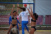 Deutsch: Beachhandball bei den Olympischen Jugendspielen 2018; Tag 5, 10. November 2018; Mädchen, Platzierungsrunde - Russland-Hongkong 2:0 English: Beach handball at the 2018 Summer Youth Olympics at 11 October 2018 – Girls Consolation Round – Russland-Hong Kong 2:0