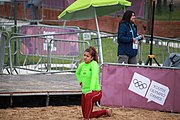 Deutsch: Beachhandball bei den Olympischen Jugendspielen 2018; Tag 6, 12. Oktober 2018; Mädchen, Platzierungsrundenspiel – Russland-Venezuela 2:0 English: Beach handball at the 2018 Summer Youth Olympics at 12 October 2018 – Girl's Consolation Round – Russland-Venezuela 2:0