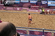 Deutsch: Beachhandball bei den Olympischen Jugendspielen 2018; Tag 6, 12. Oktober 2018; Mädchen, Hauptrundenspiel – Ungarn-Niederlande 2:1 English: Beach handball at the 2018 Summer Youth Olympics at 12 October 2018 – Girls Main Round – Hungary-Netherlands 2:1