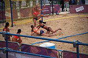 Deutsch: Beachhandball bei den Olympischen Jugendspielen 2018; Tag 5, 10. November 2018; Mädchen, Hauptrunde - Chinese Taipei (Taiwan)-Niederlande 1:2 English: Beach handball at the 2018 Summer Youth Olympics at 11 October 2018 – Girls Main Round – Chinese Taipei (Taiwan)-Netherlands 1:2