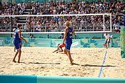 Deutsch: Beachvolleyball bei den Olympischen Jugendspielen 2018; Tag 11, 17. Oktober 2018; Jungen,Finale – Niederlande (Matthew Immers/Yorick de Groot)-Schweden (David Åhman/Jonatan Hellvig) 0:2 (20–22/15–21) English: Beach volleyball at the 2018 Summer Youth Olympics at 17 October 2018 – Final – Netherlands (Matthew Immers/Yorick de Groot)-Sweden (David Åhman/Jonatan Hellvig) 0:2 (20–22/15–21)