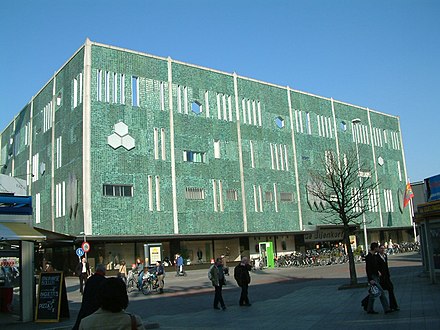 The Eindhoven branch of the Dutch department store De Bijenkorf has a fittingly modernist facade, with the honeycomb theme reflecting the store's name, meaning "the beehive"