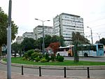 Row of residential buildings close to the Belgrade New Cemetery