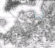 Wallabout Bay is the southerly lobe of water outlined in light blue in the upper right hand quadrant of this 1766 map of Brooklyn