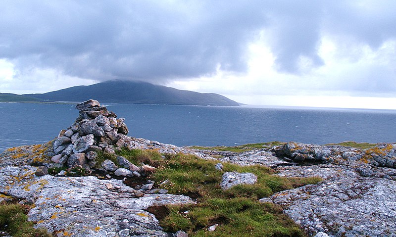 File:Cairn on the headland - geograph.org.uk - 2059944.jpg