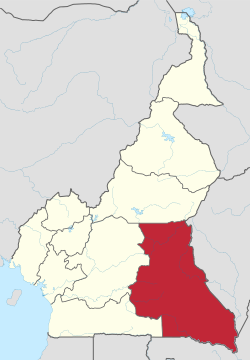 Location of East Region within Cameroon