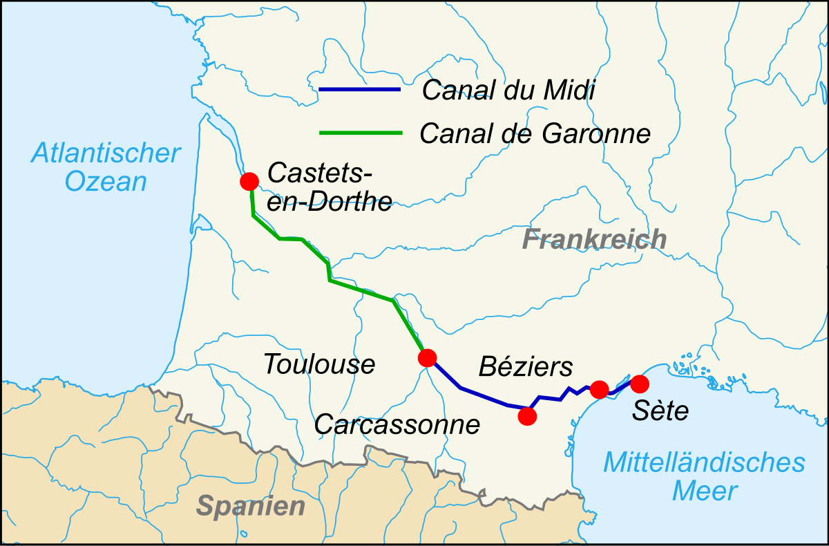 canal du midi map File Canal Du Midi Map De Svg Wikimedia Commons