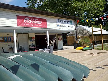 The dock at the Canoe Club which has served Cranford for over 100 years. Canoe Club c2012.jpg