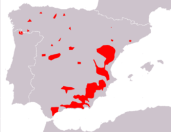 Distribución de Capra pyrenaica (2010).