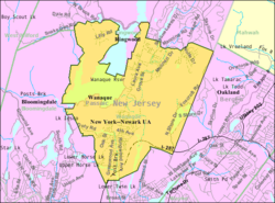 Mapa do Census Bureau de Wanaque, Nova Jersey