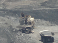 Trucks loaded with coal at the Cerrejón coal mine.