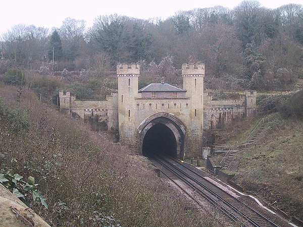 An 1861 train crash at the Clayton Tunnel entrance near Brighton in West Sussex (here seen from the north) may have inspired the story