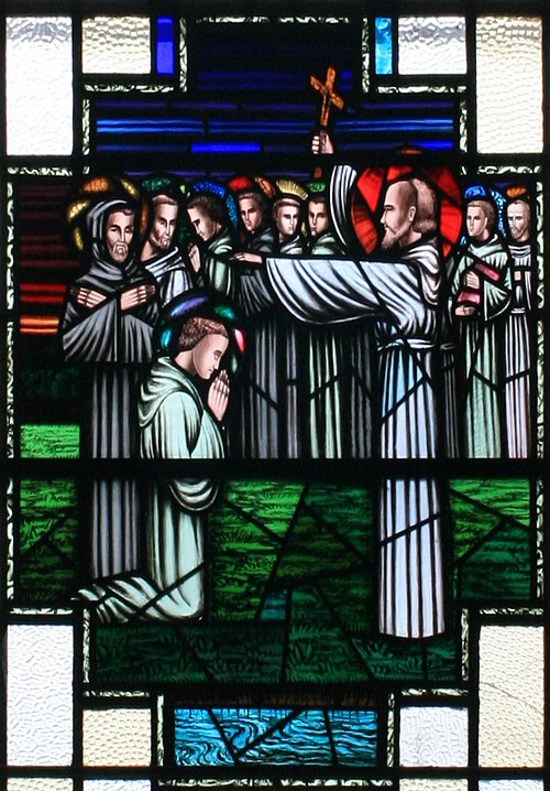 St. Finnian imparting his blessing to the Twelve Apostles of Ireland