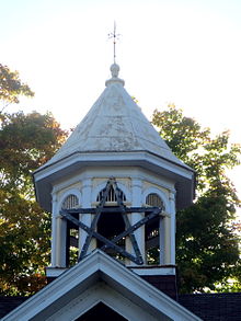Closeup of the cupola Cupola of the Arvon Township Hall, Skanee, Michigan.JPG