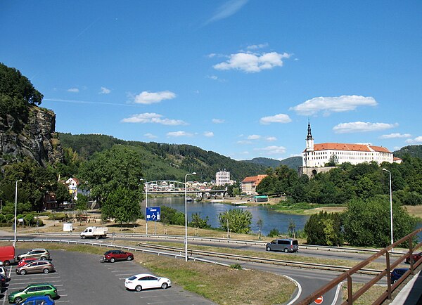 Děčín Castle above the Elbe River