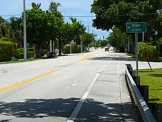 Di Lido Island Neighborhood of Miami Beach in Miami-Dade County, Florida, United States