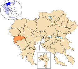 Дем Негуш на картата на област Централна Македония