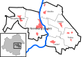 Deutsch: Übersichtskarte mit den Ortschaften in der Stadt Nienburg (Saale) im Salzlandkreis in Sachsen-Anhalt, Deutschland. English: Location of the districts of the municipality Nienburg (Saale) in Salzlandkreis in Saxony-Anhalt, Germany.   selected district (not existing here)   other districts   settlement   border of the municipality   border between two districts   Saale   This file was uploaded with Commonist.