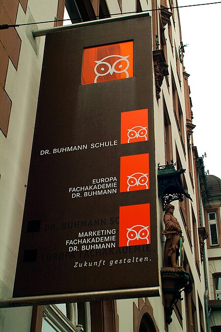 Dr. Buhmann Schule Hannover Prinzenstraße 13 Firmenschild mit Herold