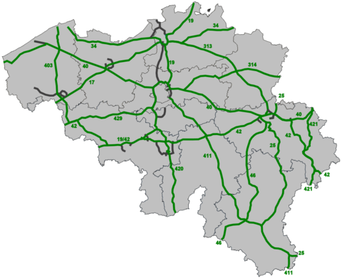 kaart snelwegen belgie Lijst van E wegen door België   Wikipedia