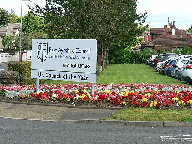 East Ayrshire was established in 1996, with Kilmarnock becoming its administrative centre