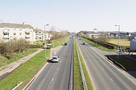 Looking east on the Queensway towards East Kilbride Town Centre