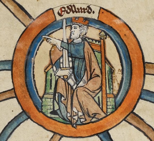 Portrait miniature from a thirteenth-century genealogical scroll depicting Edward