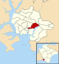 Location of Efford and Lipson ward Efford and Lipson ward in Plymouth 2003.svg